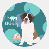 Individualisierbarer St. Bernard Runder Aufkleber (Vorderseite)