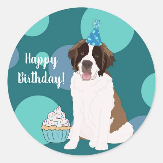 Individualisierbarer St. Bernard Runder Aufkleber (Vorderseite)