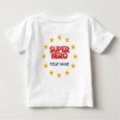 Individualisierbarer Superheld Baby T-shirt (Rückseite)