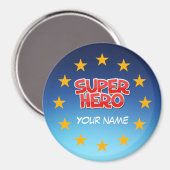 Individualisierbarer Superheld Magnet (Vorderseite/Rückseite)