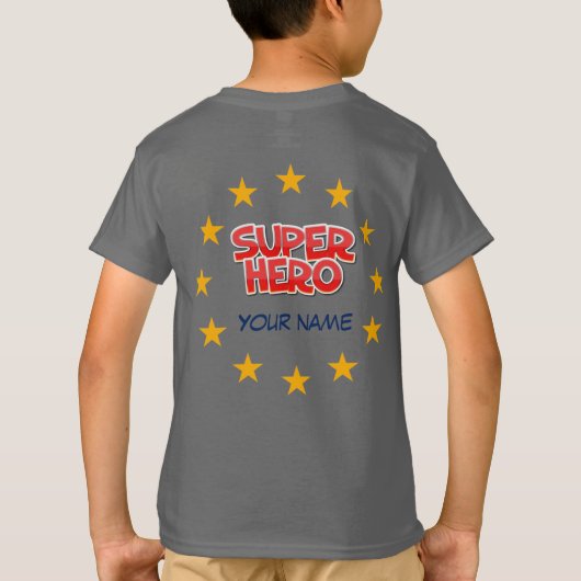 Individualisierbarer Superheld T-Shirt (Rückseite)