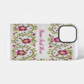 Individualisierbarer Text, Peonies Pattern, Willia iPhone Hülle (Rückseite (Horizontal))