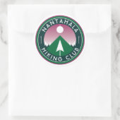 individualisierbarer Wanderklub Bergpflaster klass Runder Aufkleber (Tasche)