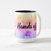 Individualisierbares abstraktes Design in lebhafte Zweifarbige Tasse (VorderseiteRechts)