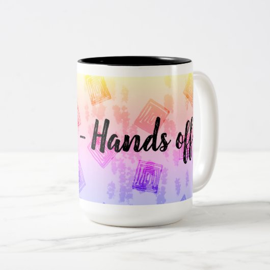 Individualisierbares abstraktes Design in lebhafte Zweifarbige Tasse (VorderseiteRechts)