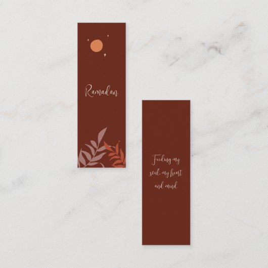 Individualisierbares Boho Islamic Ramadan Mini Les Telefonnummerkarte (Vorne/Hinten)