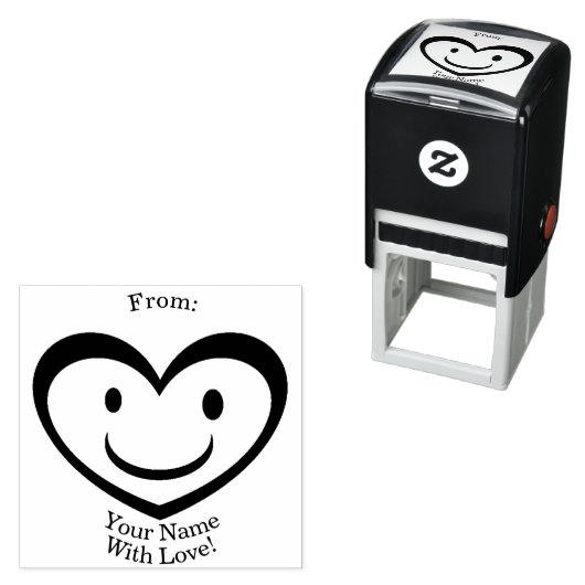 individualisierbares glückliches Herz Permastempel (Beispiel)