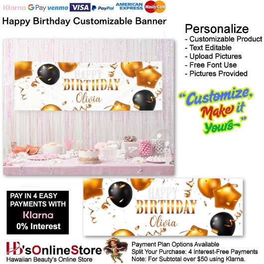 individualisierbares Happy Birthday Banner 3