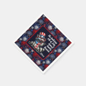 Individualisierbares Patriotisches Raccoon 4. Juli Serviette (Ecke)