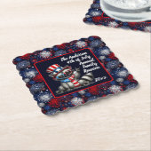 Individualisierbares Patriotisches Raccoon 4. Juli Untersetzer (angewinkelt)