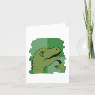 Individualisierbares philosophisches Raptor Meme Feiertagskarte