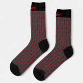 Individualisierbares rotes Violinmuster Socken (Linkes Detail)