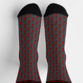 Individualisierbares rotes Violinmuster Socken (Oben)