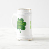 Individualisierbares St. Patrick's Day Kleeblatt Bierglas (Vorderseite Links)