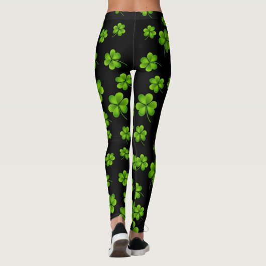 Individualisierbares St. Patrick's Day Kleeblatt Leggings (Rückseite)