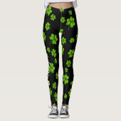 Individualisierbares St. Patrick's Day Kleeblatt Leggings (Vorderseite)