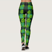 Individualisierbares St. Patrick's Day Kleeblatt Leggings (Rückseite)
