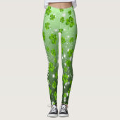 Individualisierbares St. Patrick's Day Kleeblatt Leggings (Vorderseite)