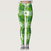 Individualisierbares St. Patrick's Day Kleeblatt Leggings (Vorderseite)