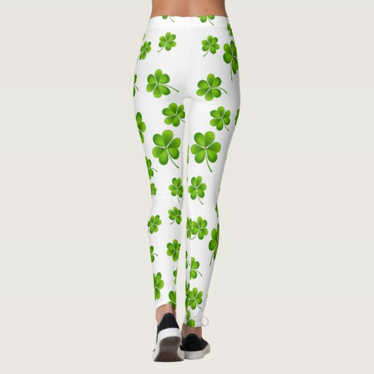 Individualisierbares St. Patrick's Day Kleeblatt Leggings (Rückseite)