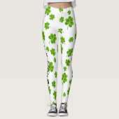 Individualisierbares St. Patrick's Day Kleeblatt Leggings (Vorderseite)