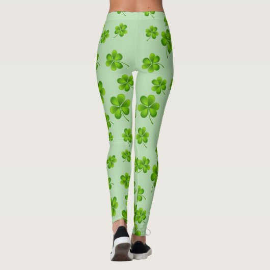 Individualisierbares St. Patrick's Day Kleeblatt Leggings (Rückseite)