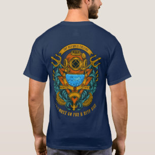 Individualisiere Vintage Tiefsee-Taucher Poseidon T-Shirt