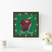 Individualisieren der Apple Art Teacher-Klasse Quadratische Wanduhr (Zuhause)