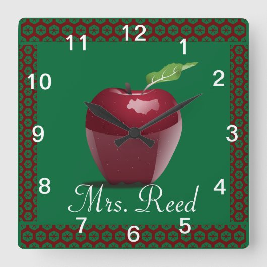 Individualisieren der Apple Art Teacher-Klasse Quadratische Wanduhr (Vorderseite)