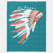 Individualisieren des indischen Feather Headdress  Fleecedecke (Vorderseite)