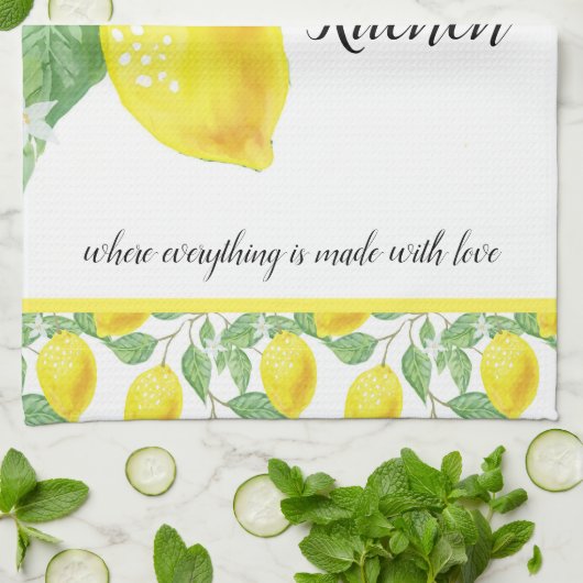 Individualisieren des Lemon-Musters Geschirrtuch (Gefaltet)