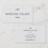 Individualisieren Einfache Berufliche graue Leinen Visitenkarte (Vorne/Hinten)