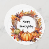 Individualisieren - Erntedank-Rahmen für Aquarellb Feiertagskarte (Vorne/Hinten)