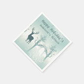 Individualisieren - Hirsch- und Baummuster Serviette (Ecke)