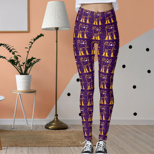 Individualisieren Muster Funny Pet Cats Dunkel Lil Leggings