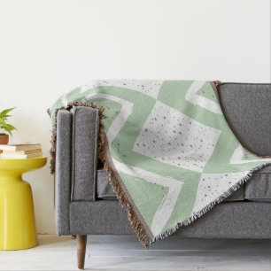 Individualisieren Sie das Green und Gray Zig Zag M Decke