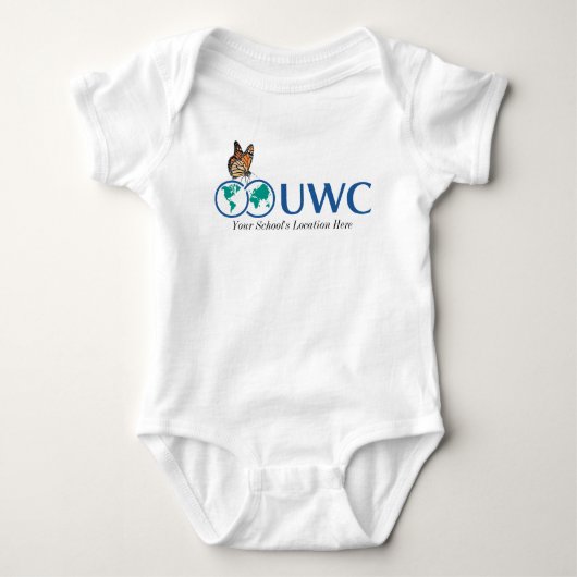 Individualisieren Sie den Front- und Back-UWC-Schm Baby Strampler (Vorderseite)