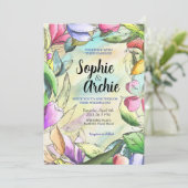 Individualisieren Sie die Blume Wasserfarben Einladung (Stehend Vorderseite)