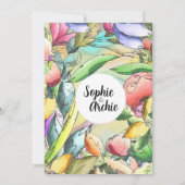 Individualisieren Sie die Blume Wasserfarben Einladung (Rückseite)