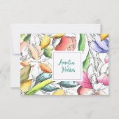 Individualisieren Sie die Blumenübersicht Save the Date (Rückseite)