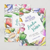 Individualisieren Sie die Blumenübersicht Save the Date (Vorne/Hinten)