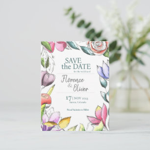 Individualisieren Sie die Blumenübersicht Save the Postkarte