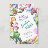 Individualisieren Sie die Blumenübersicht Save the Save The Date (Vorne/Hinten)