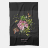 Individualisieren Sie die florale Stickerei Muster Geschirrtuch (Vertikal)