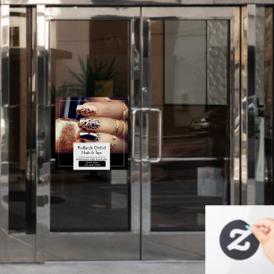 Individualisieren Sie elegante Nagelstudios Fensteraufkleber