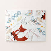Individualisieren Sie moderne Fox Woodland Muster Puzzle (Horizontal)