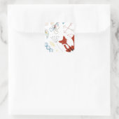 Individualisieren Sie moderne Fox Woodland Muster Quadratischer Aufkleber (Tasche)