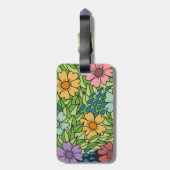 Individualisieren Sie Retro-Blume im Großformat, M Gepäckanhänger (Rückseite vertikal)