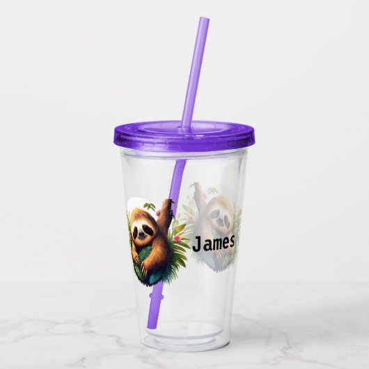 Individualisieren Sie tropischen Faulth Acryltrinkbecher (Rückseite)