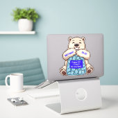 Individualisieren Sie Werbe-Eisbeutel mit Eisbär  Aufkleber (Laptop auf Schreibtisch)